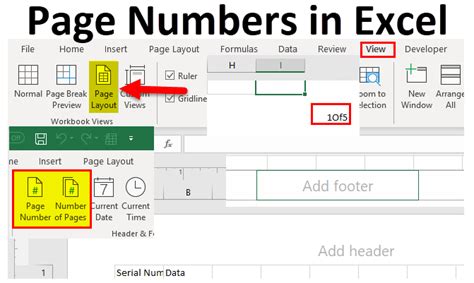 how do i add page numbers in excel